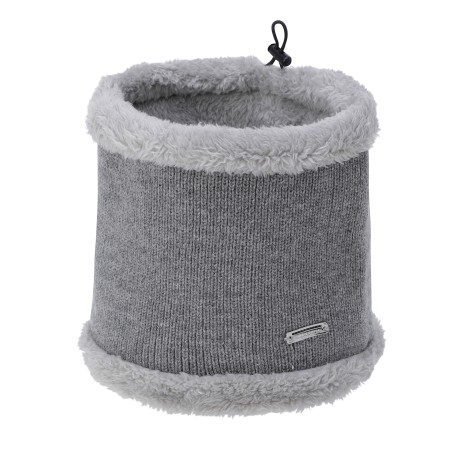 여성 퍼 믹스 골조직 스트링 니트 넥워머