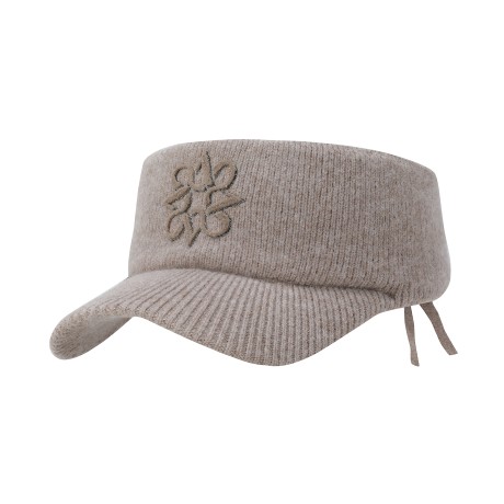 여성 터프팅 별 심볼 리본 니트 썬바이저