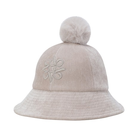 여성 별 심볼 자수 폼폼 리본 버킷햇