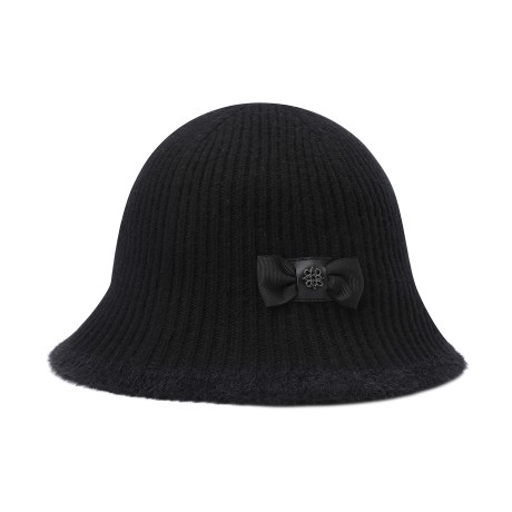 여성 별 심볼 리본 니트 햇