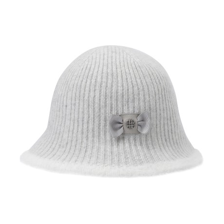 여성 별 심볼 리본 니트 햇