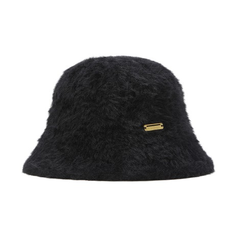 여성 골드 메탈 심볼 헤어리 버킷햇