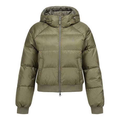 여성 별 심볼 후드 리버서블 구스다운 패딩 점퍼