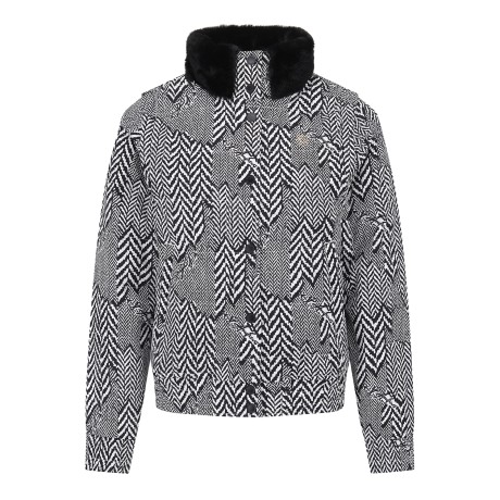 여성 디테처블 슬리브 퍼 카라 헤링본 패딩 점퍼