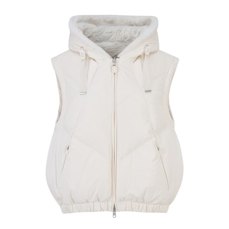 여성 리버서블 퍼 후드 집업 베스트