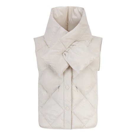 여성 다이아 퀼팅 구스 다운 경량 베스트&머플러