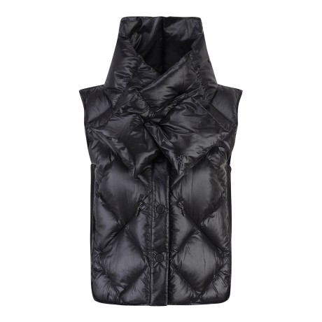 여성 다이아 퀼팅 구스 다운 경량 베스트&머플러