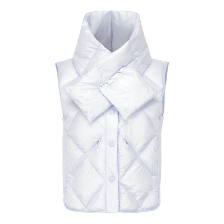 여성 다이아 퀼팅 구스 다운 경량 베스트&머플러