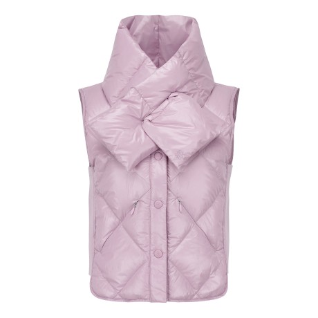 여성 다이아 퀼팅 구스 다운 경량 베스트&머플러