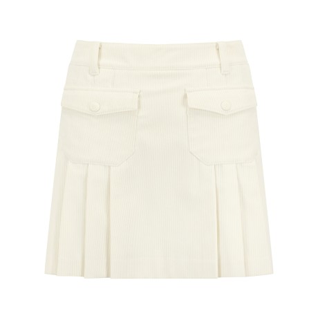여성 코듀로이 플랩 포켓 플리츠 큐롯 스커트