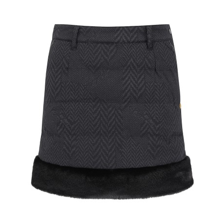 여성 헤링본 프린트 퀼팅 패딩 스커트