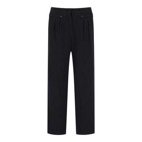 여성 비죠턱 스트라이프 밴딩 와이드 팬츠