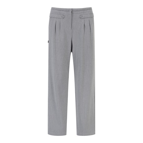 여성 비죠턱 스트라이프 밴딩 와이드 팬츠