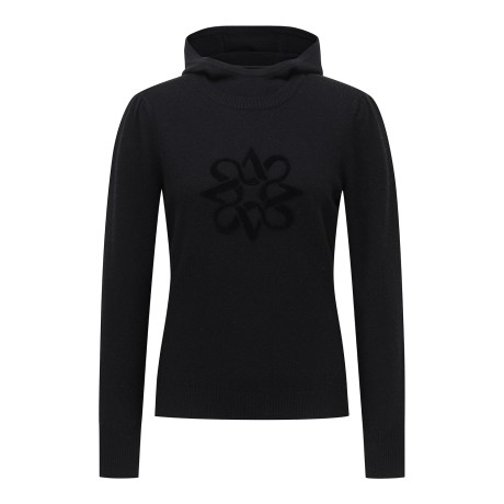 여성 터프팅 별 심볼 미니 후드 방풍 니트