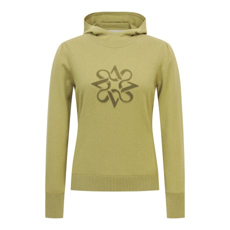 여성 터프팅 별 심볼 미니 후드 방풍 니트