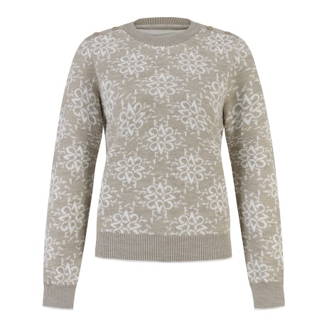 여성 별 심볼 패턴 방풍 니트