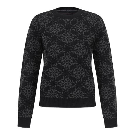 여성 별 심볼 패턴 방풍 니트