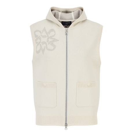 여성 캐시미어 블렌드 후드 집업 니트 베스트