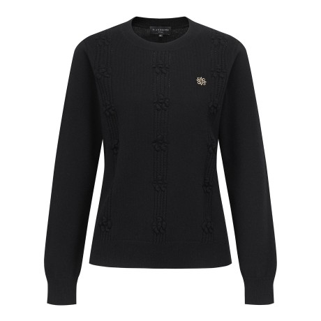 여성 별 심볼 플로럴 엠보 니트