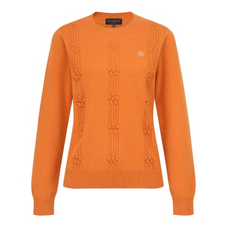 여성 별 심볼 플로럴 엠보 니트