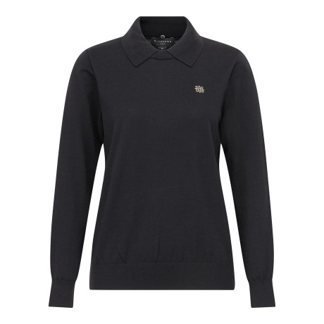 여성 탈착 카라 울 블렌드 니트