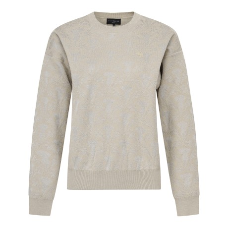 여성 엉겅퀴 플로럴 자카드 패턴 니트