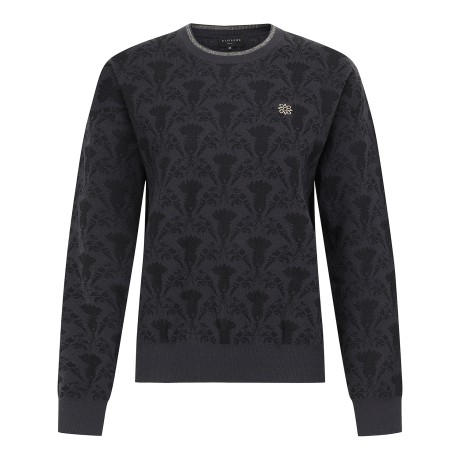 여성 엉겅퀴 플로럴 자카드 패턴 니트