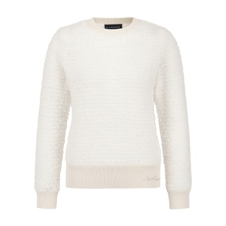 여성 메탈 프린지 라운드넥 니트