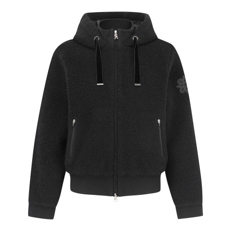 여성 별 심볼 패치 부클 방풍 후드 집업