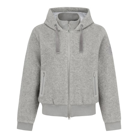 여성 별 심볼 패치 부클 방풍 후드 집업