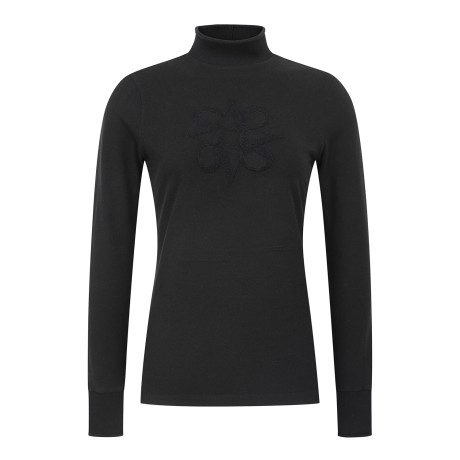 여성 부클 별 심볼 플리스 하이넥 베이스레이어