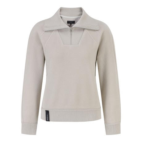 여성 라글란 절개 니트 카라 오버핏 기모 긴팔티셔츠