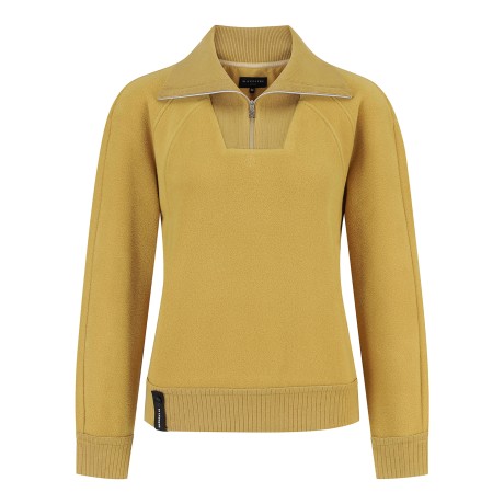 여성 라글란 절개 니트 카라 오버핏 기모 긴팔티셔츠