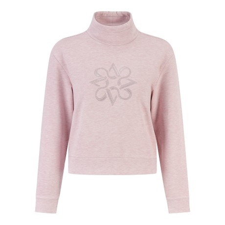 여성 자수 별 심볼 스트링 하이넥 기모 긴팔티셔츠