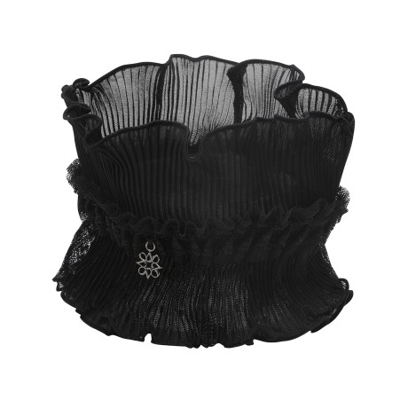 여성 별 심볼 셔링 레이스 밴딩 넥 스카프