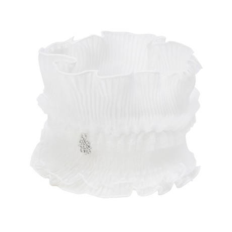 여성 별 심볼 셔링 레이스 밴딩 넥 스카프