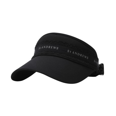 여성 레이스 로고 테이프 리본 썬바이저