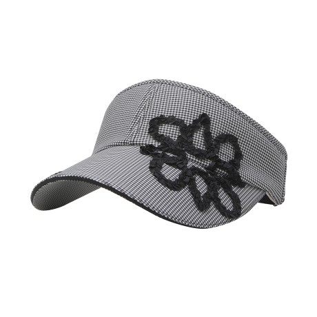 여성 별 로고 프릴 자수 썬바이저