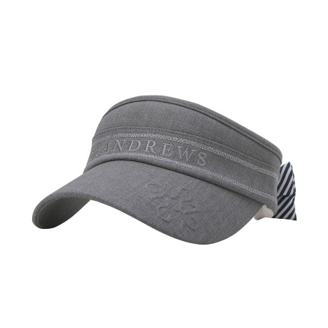 여성 백 스트라이프 리본 로고 자수 썬바이저