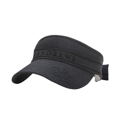 여성 백 스트라이프 리본 로고 자수 썬바이저