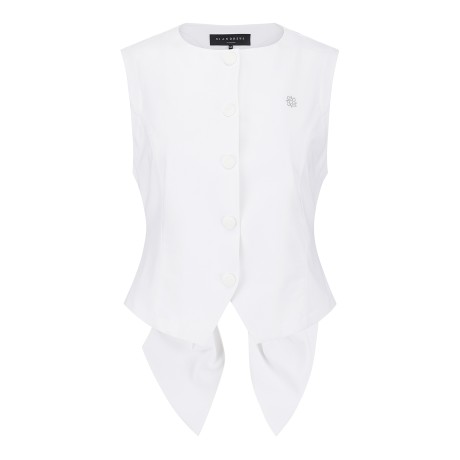 여성 컷아웃 백 리본 베스트