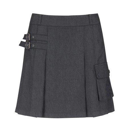 여성 벨티드 카고 포켓 백 밴딩 큐롯 스커트