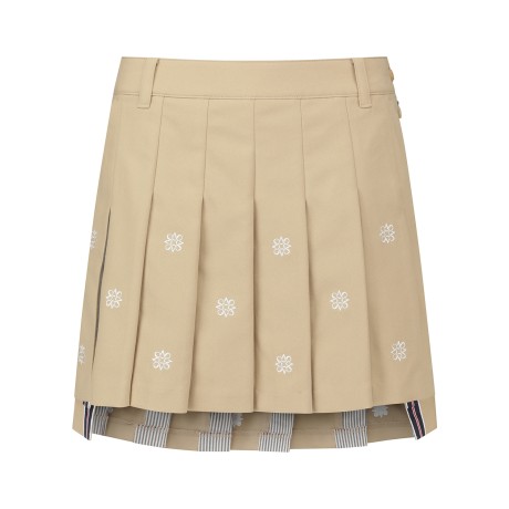 여성 별 자수 언발란스 플리츠 큐롯 스커트