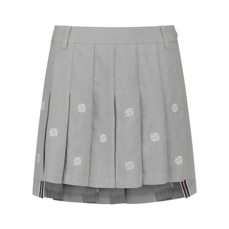 여성 별 자수 언발란스 플리츠 큐롯 스커트