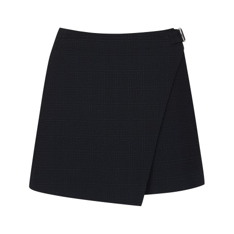 여성 시어서커 벨티드 랩 숏팬츠