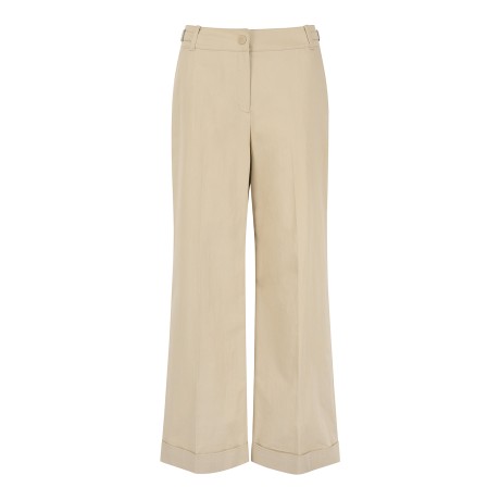 여성 비조 장식 롤업 와이드 팬츠