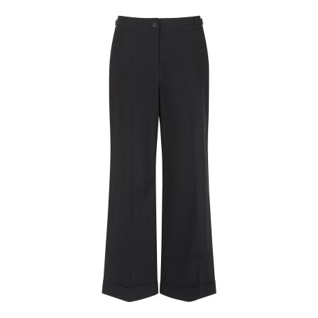 여성 비조 장식 롤업 와이드 팬츠