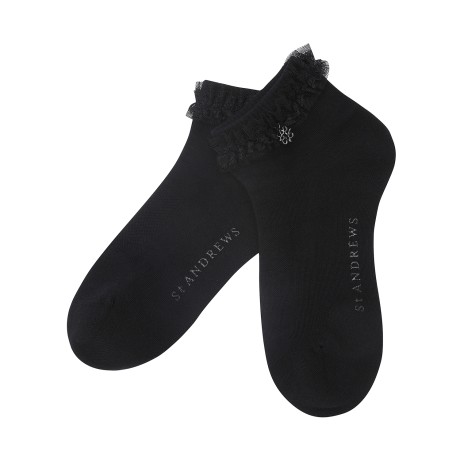 여성 심볼 로고 탑 레이스 단목 양말