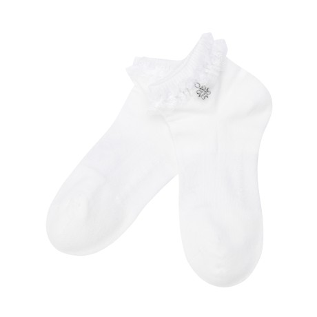 여성 심볼 로고 탑 레이스 단목 양말