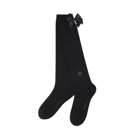 여성 별 심볼 진주 리본 논슬립 니삭스